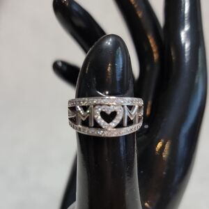 925 and White Topaz Mom Ring